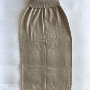 MaxMara Beige Wool Knit Midi Skirt, Size Large